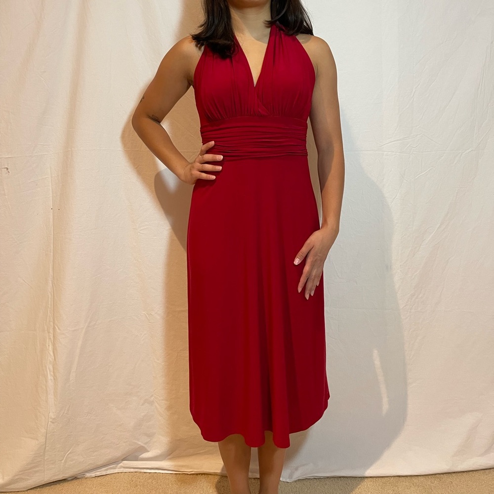 Evan Picone Jersey Knit Sleeveless Midi Dress